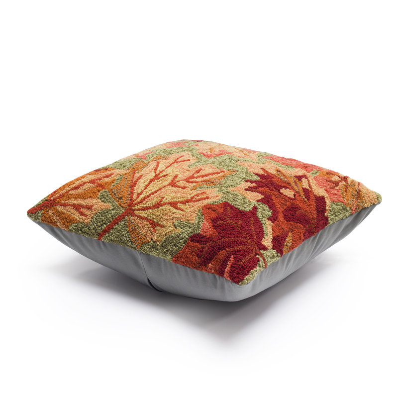 Frontporch Falling Leaves Indoor/Outdoor Floral Square Throw Cushion Cover, Orange/Red/Brown
