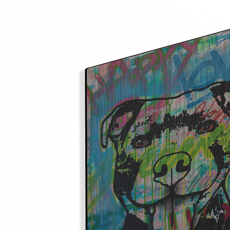 «Happy Love Pitbull» par Dean Russo, H 16 po x l 12 po