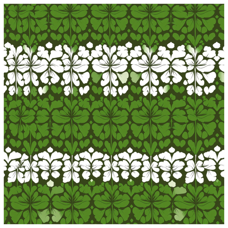 Green White Floral Pattern Comforter, Twin Extra Long
