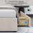 57" Velvet Button Tufted Wingback King Bed Frame with Storage Drawers, No Box Spring Needed, Beige-11630334-11630335
