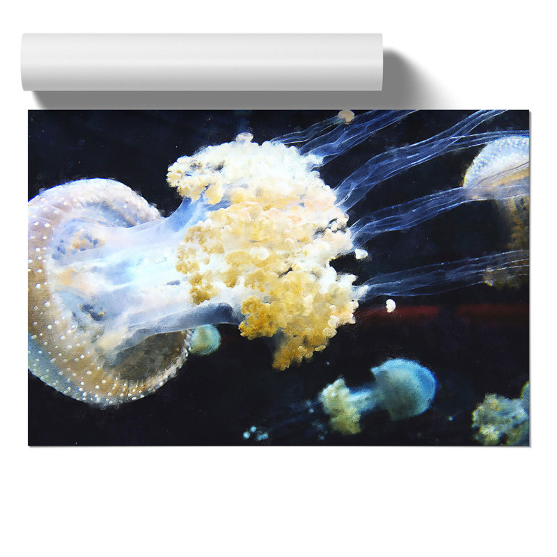 Jellyfish Painting - Frameless Print, 42cm H x 59cm W x 0.1cm D