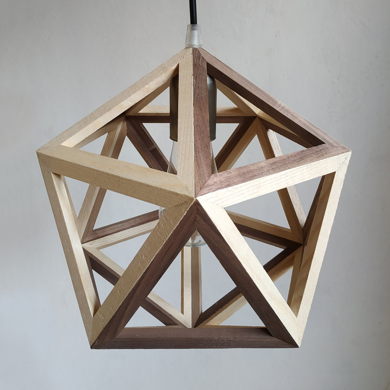 Chetek 1 - Light Oil Geometric Pendant, Light Brown