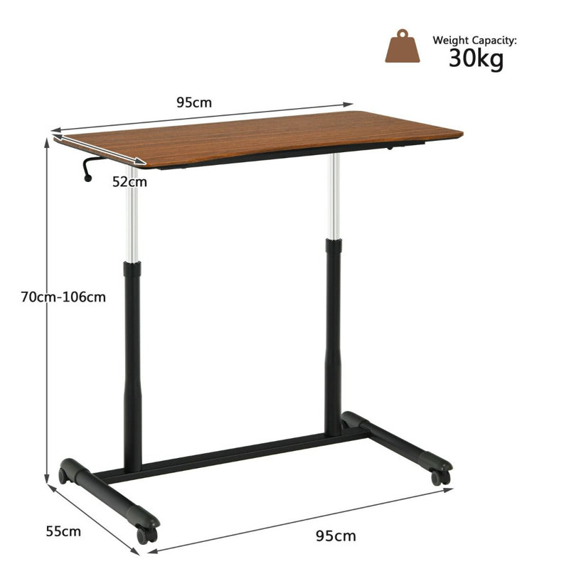 Adjustable Metal Base Computer Desk