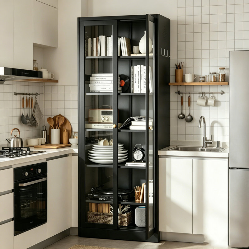Garde-manger en métal avec 5 tablettes réglables