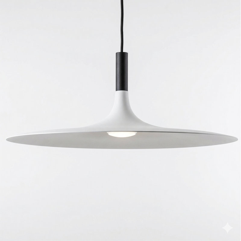 Luminaire suspendu à 1 lumière DEL Jone, Blanc semi-lustré