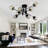 6-lights Glass Globe Sputnik Chandelier-2140676894-2140676889