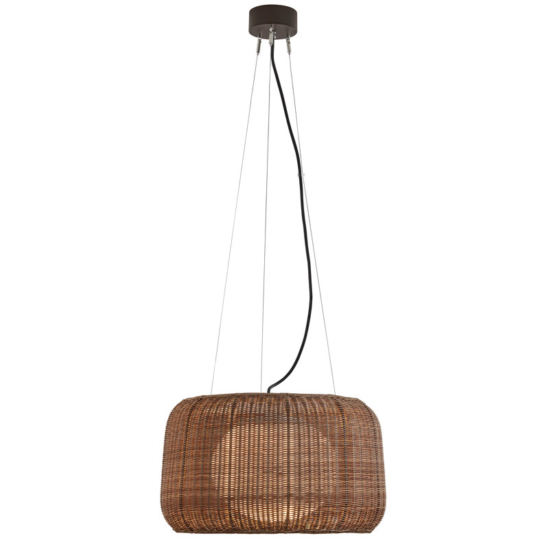 Fora 1 - Light Pendant, Graphite Brown, Rattan Brown