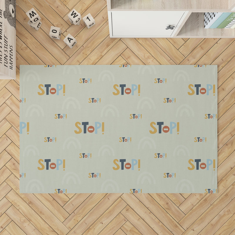 Stop Slate Kids Play Mat, Light Green/Green, Rectangle 4' x 6'
