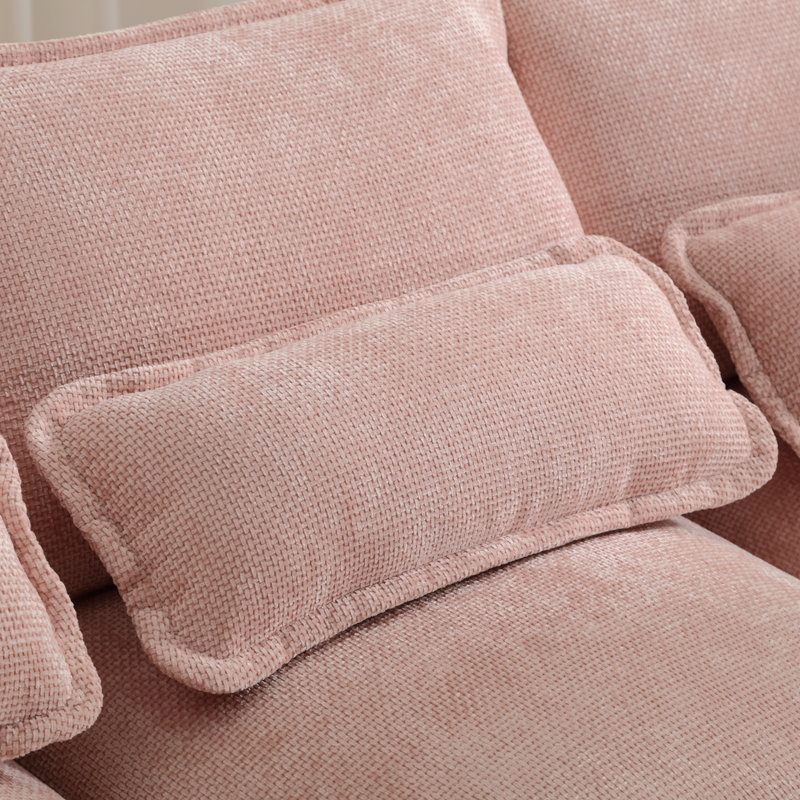 Odas 110.63'' Modular Sofa, Pink Linen