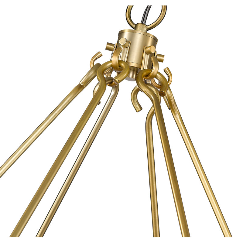 Eddison 12 - Light Dimmable Geometric Chandelier, Olde Brass