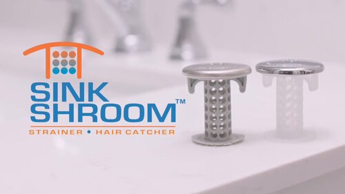 SinkShroom Revolutionary Bathroom Sink Drain Protector Hair Catcher,  Strainer, Snare, Sinkshroom Chrome Edition, 1 -1.4