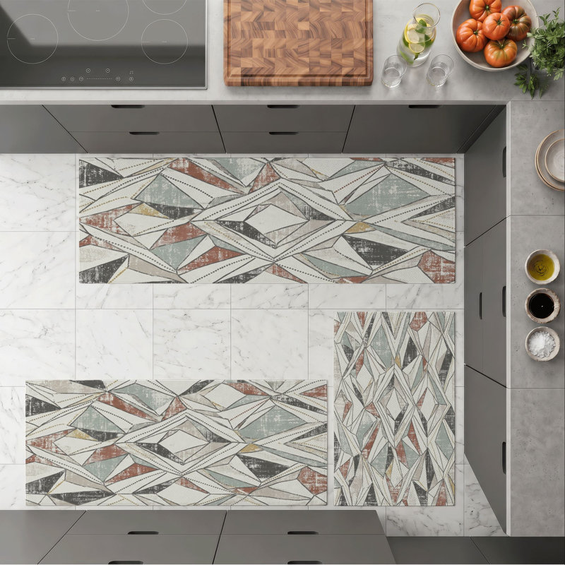 Tapis de cuisine géométriques lavables antidérapants