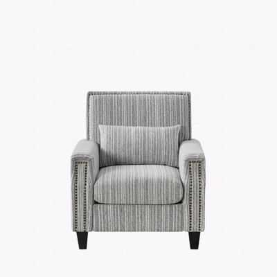 Modern Style Accent Chair With ArmsComfy Fabric Upholstered Arm Accent Chair