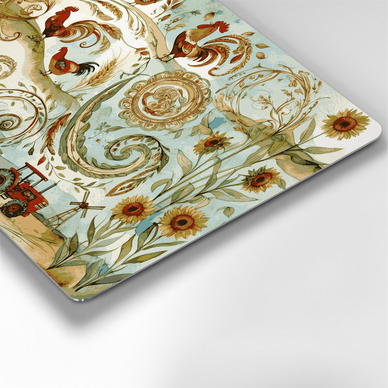 Farm Paisley Designs Beige Metal Wall Art, 11" H x 14" W