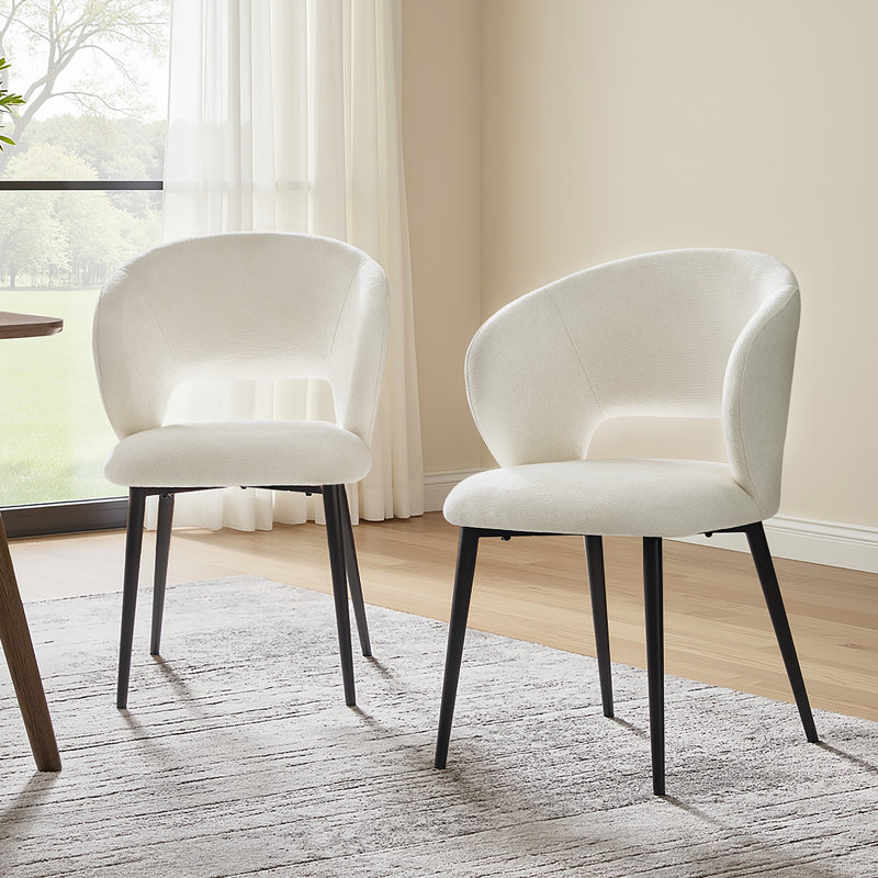 Angel Modern Dinning Chair With Metal Legs, Beige