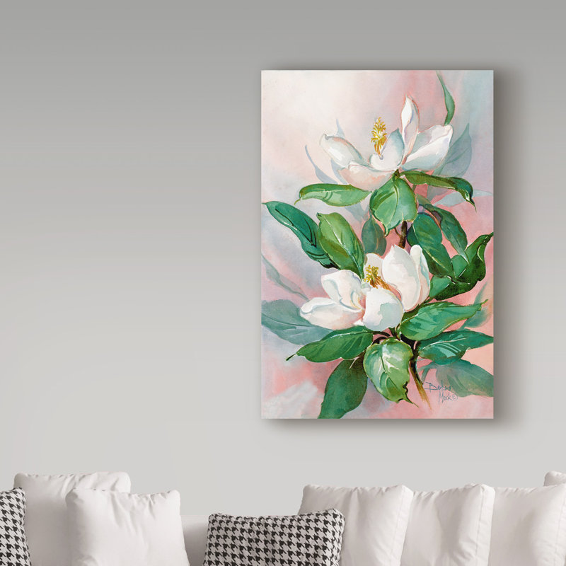 « classic magnolia », reproduction de peinture à l’acrylique sur toile tendue, H 47 po x l 30 po x P 2 po