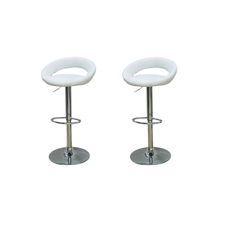 Nylea Adjustable Height Bar Stool, 2, Gray