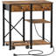 Support pour imprimante avec station de charge et support pour déchiqueteuse, organisateur de bureau à domicile réglable avec 2 tiroirs et tablette de rangement pour tour d'ordinateur, structure en métal robuste