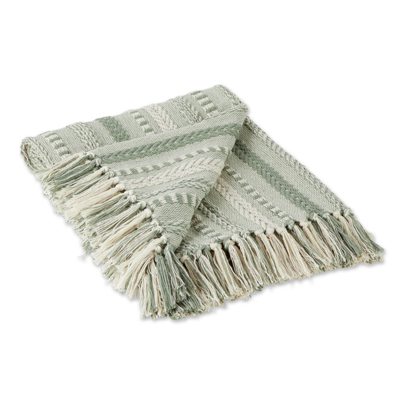 Jeté en coton tressé , Vert