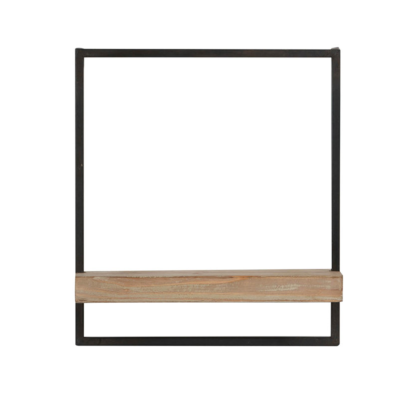 Wall Shelf In Iron And Wood, 15.7"X5.9"X17.7", Home Decor, Industrial Theme, Classic Appeal Decor Shelf, Look, Artistic Design