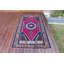 Tapis turc Oushak fabriqué à la main en rose et bleu marine pour un décor de ferme bohémien unique et un revêtement de sol