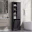 Armoire de rangement de salle de bain avec portes et tiroirs, panier à linge inclinable, plusieurs espaces de rangement, style autoportant, tablettes ouvertes, tablettes réglables-304395750