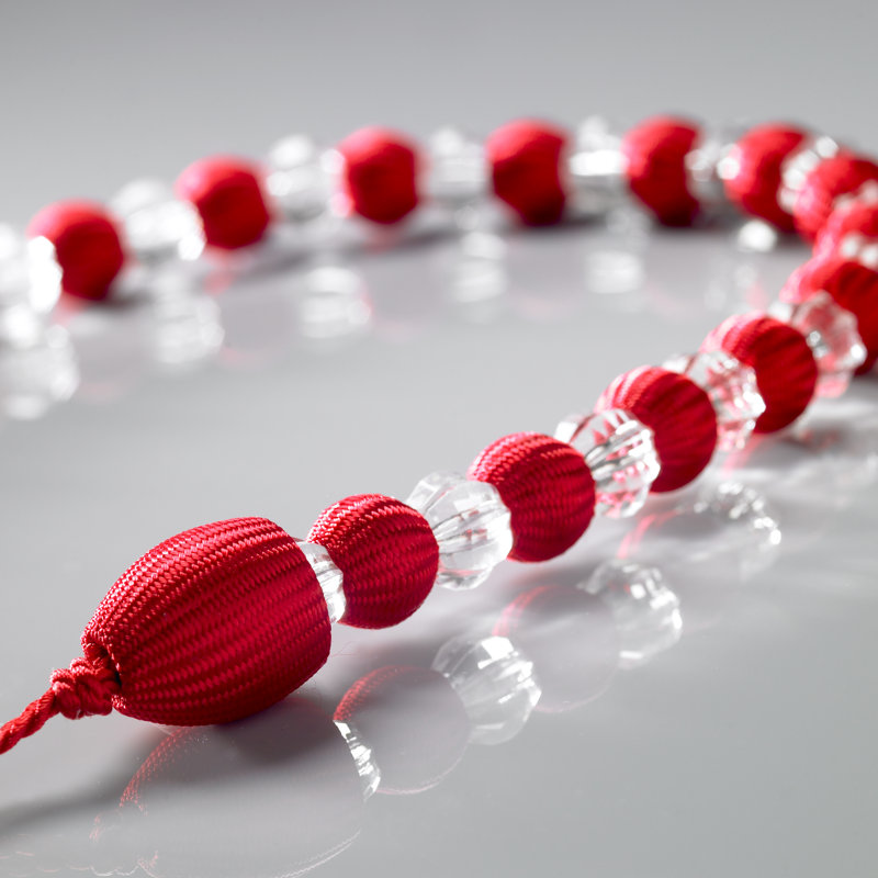 Canaan Earl Beaded Curtain Tieback, Red