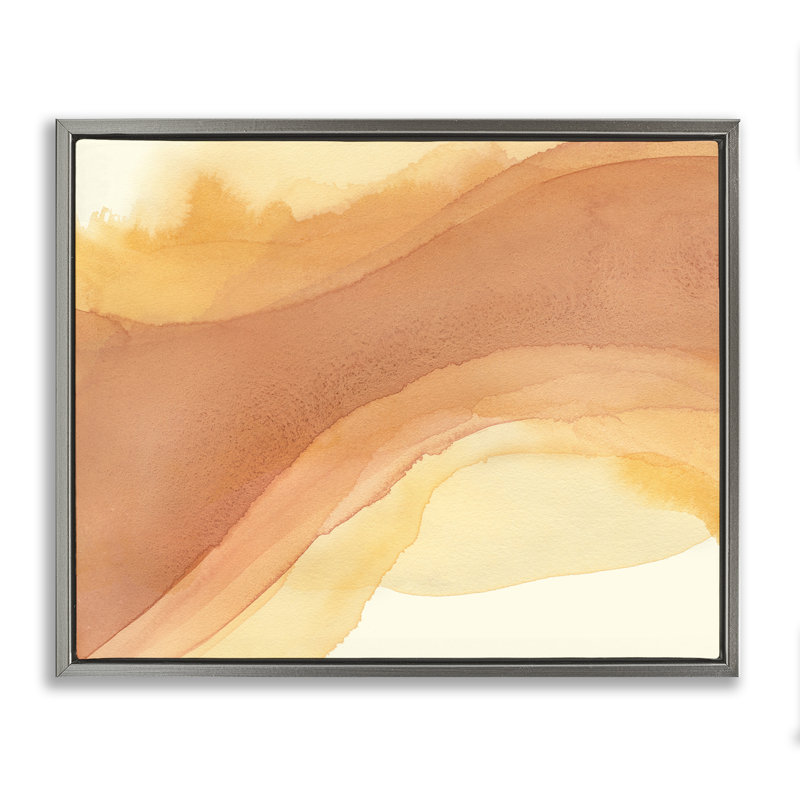 "Splashed Orange Motion", art mural encadré par Grace Popp, H 17 po x l 21 po, Cadre flottant gris lustré