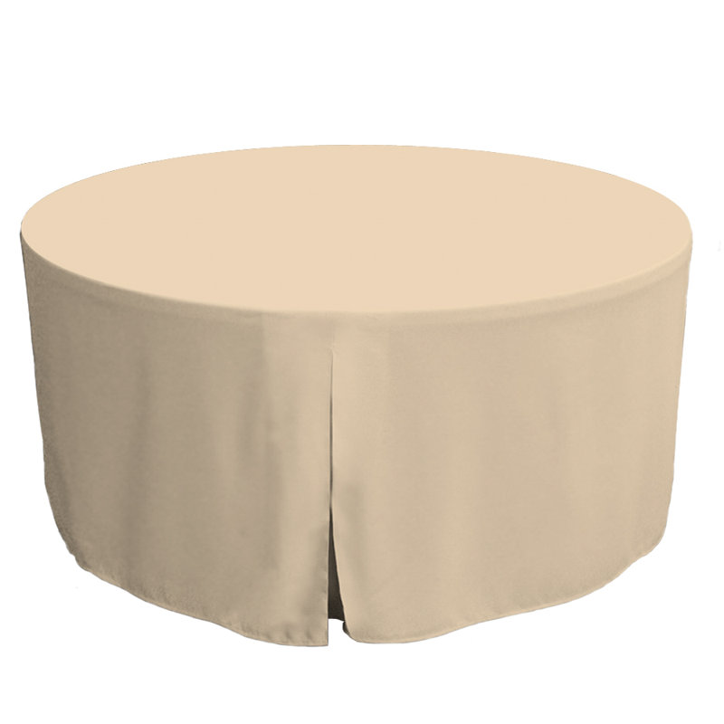 Tablevogue Round Table Cover, Natural, 60" L x 60" W
