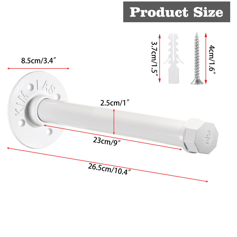 26.5cm Wall Mounted Clothes Rack