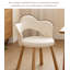 Chaise de salle à manger moderne et simple en bois massif de style crème avec dossier rembourré