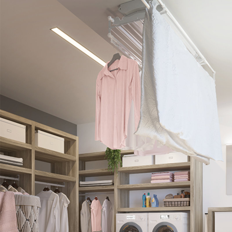 Steel Foldable Wall-Mounted Drying Rack, 130cm H x 38cm W x 17cm D