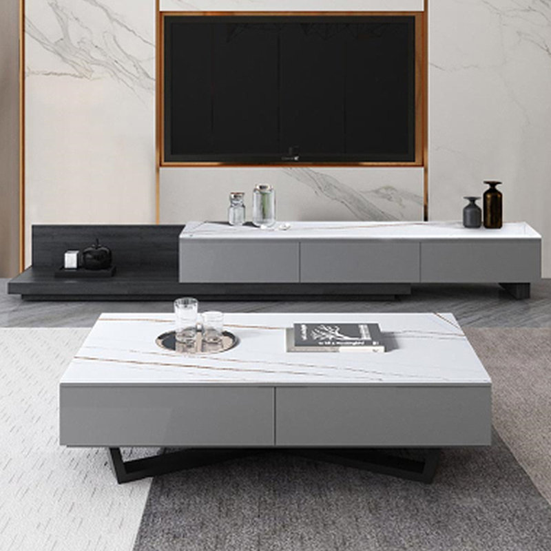 Nouvelle table basse avec meuble télé, Blanc