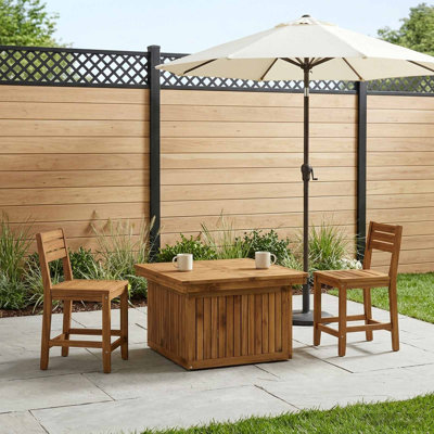  Garden Coffee Table Solid Acacia Wood Height Adjustable Dining Patio