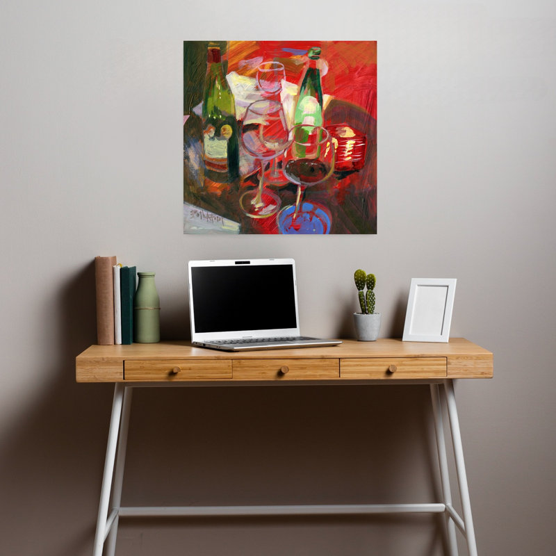 Vin Rouge, vin rouge, art contemporain, H 18 po x l 18 po