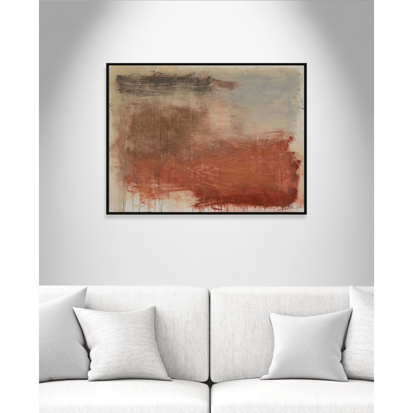 Colin "Autumn Over The Riviera" Print, 37.5" H x 49.5" W, Espresso