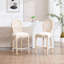 Chaises de bar rembourrées de style champêtre français de 26 po de hauteur, de 2, avec dossier, techniques de sculpture et de tréfilage, lin en coton doux, structure en bois massif, pour restaurant, beige avec rond naturel