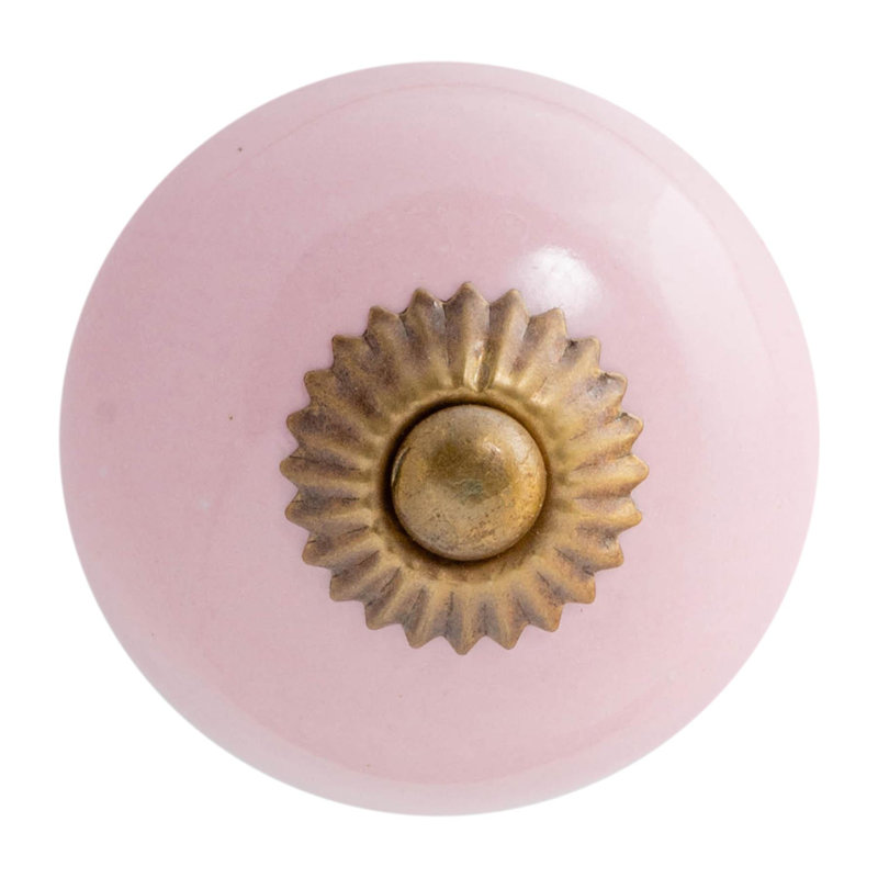 Nicola Spring - Round Ceramic Cabinet Knob, Pink