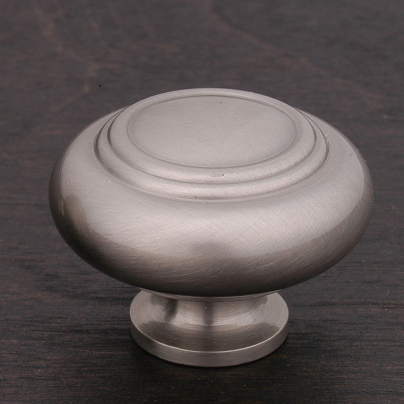 Poignée champignon Ringed CK Series, Diamètre du bouton 1,5 po, Nickel satiné