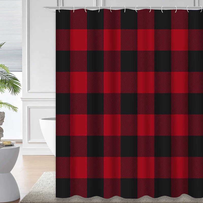 Rideau de douche avec 12 crochets Lumberjack, L 72 po x l 78 po