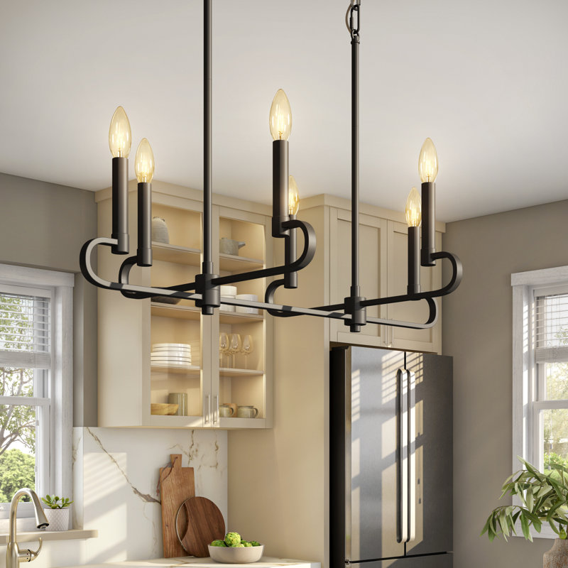 Madel 6 - Light Kitchen Island Pendant, Matte Black