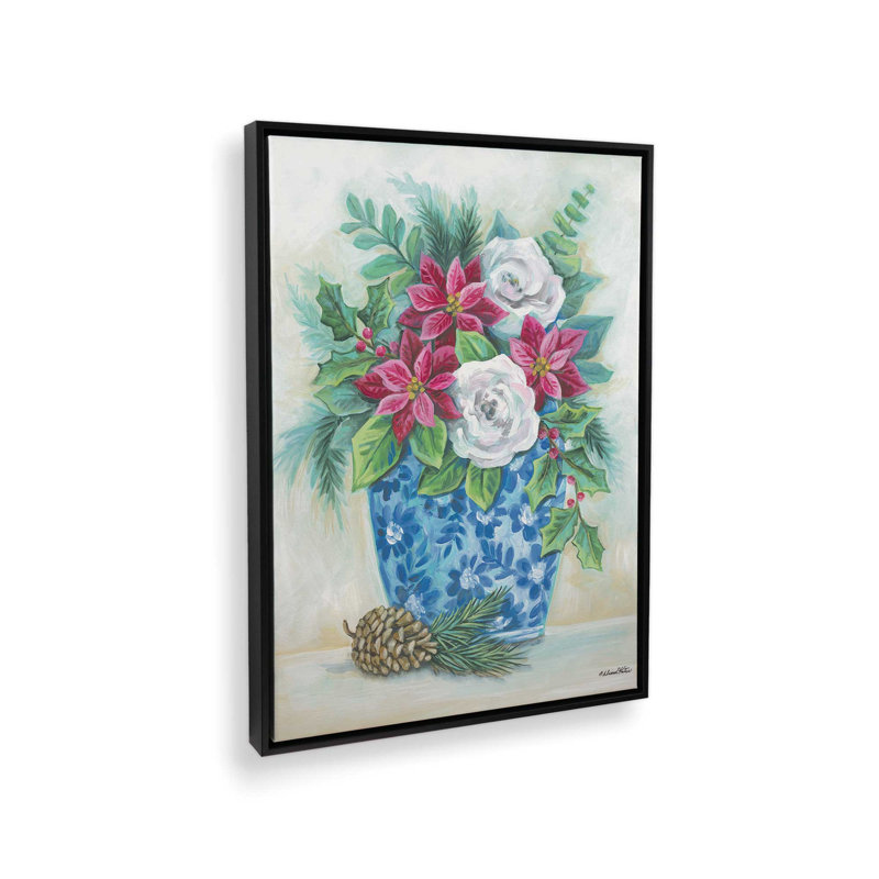 «Christmas Planter» par Diane Kater, reproduction d'art, L 12 po x H 16 po, Noir, Toile avec cadre