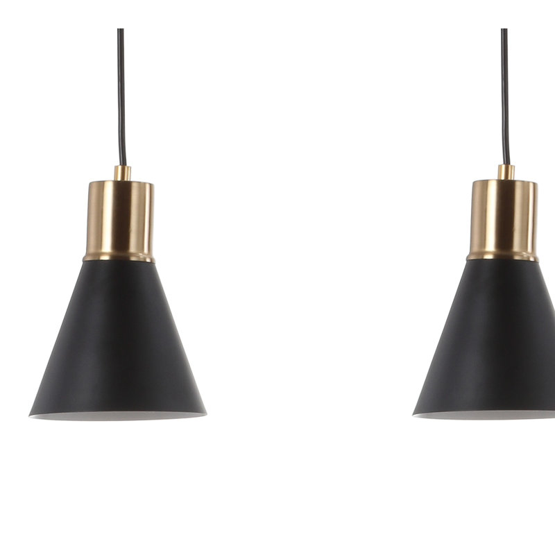 Zurcher 3 - Light Kitchen Island Pendant, Black/Brass Gold