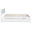 Cadre de lit double blanc brillant avec lit gigogne simple et 2 tiroirs polyvalents de grande taille-432165376