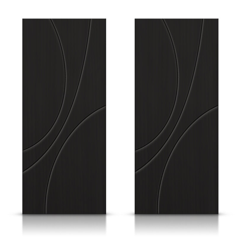 Portes de placard coulissantes à panneaux, Noir, 60 po x 96 po