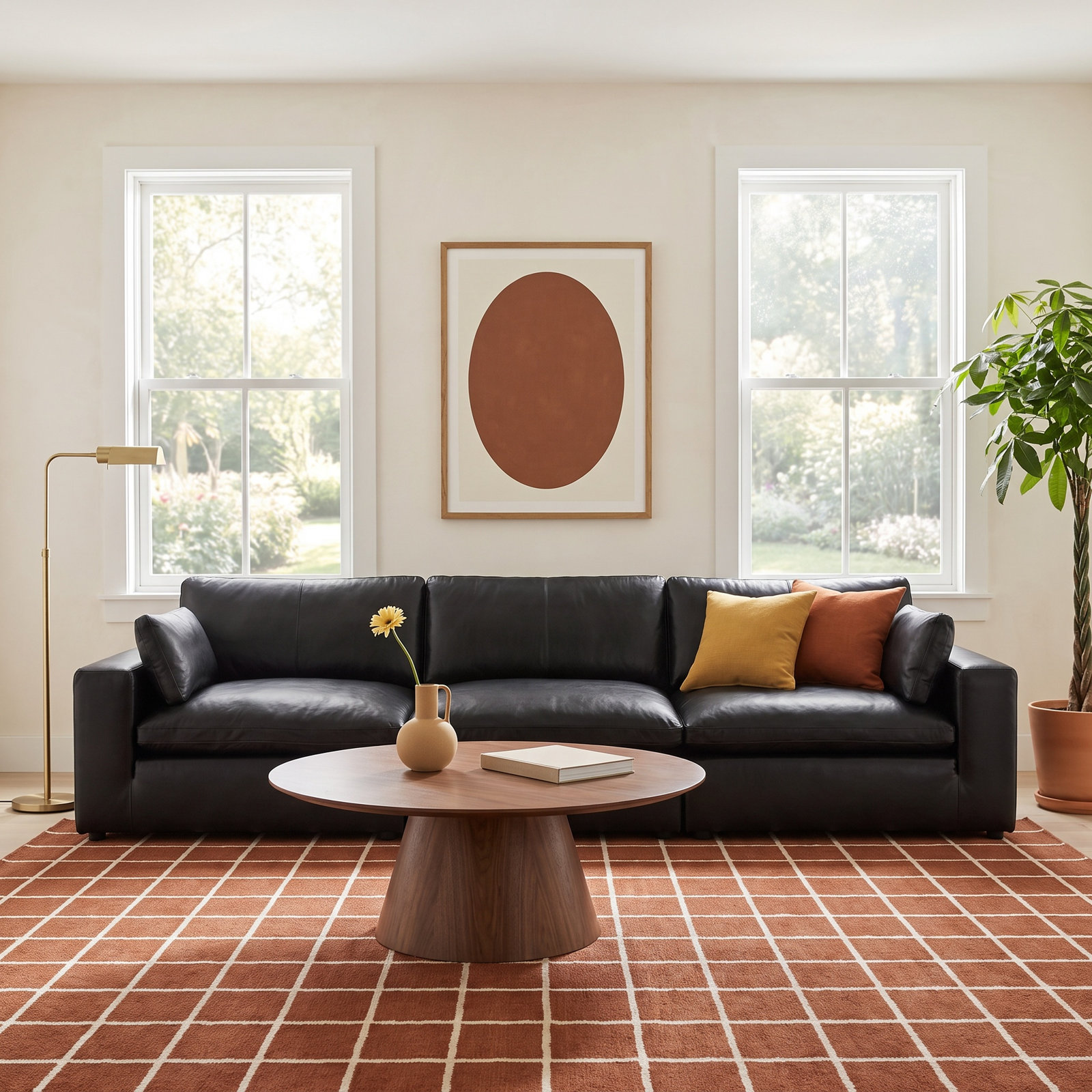 Top Grain Leather Modular Sectional