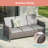 9 Pieces Patio Set with 3-Seater Sofa, PE  Rattan Patio With Thick Cushions and Sturdy Frame-1512158990