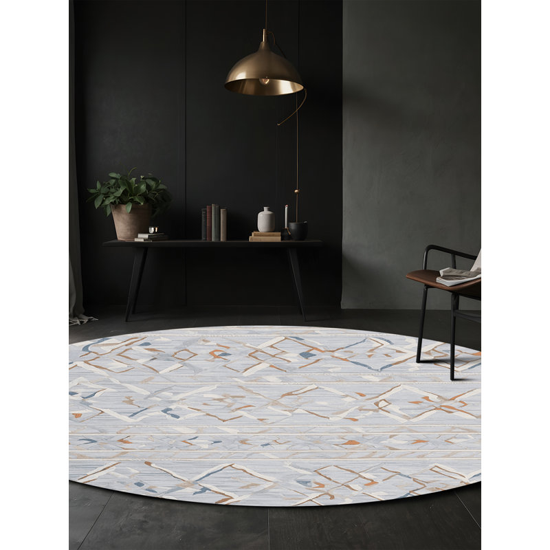 Tapis bleu lavable à la machine, Rectangle 7 pi x 9 pi