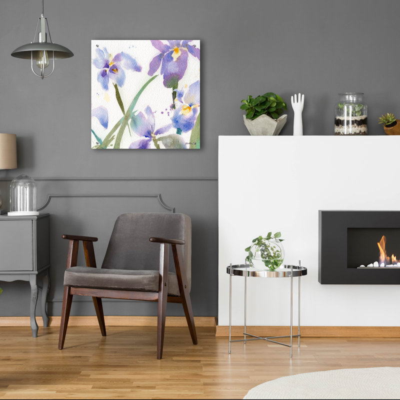 «Irises» par Sheila Golden, art mural en verre acrylique, 12 po x 12 po, H 24 po x l 24 po x P 0,2 po