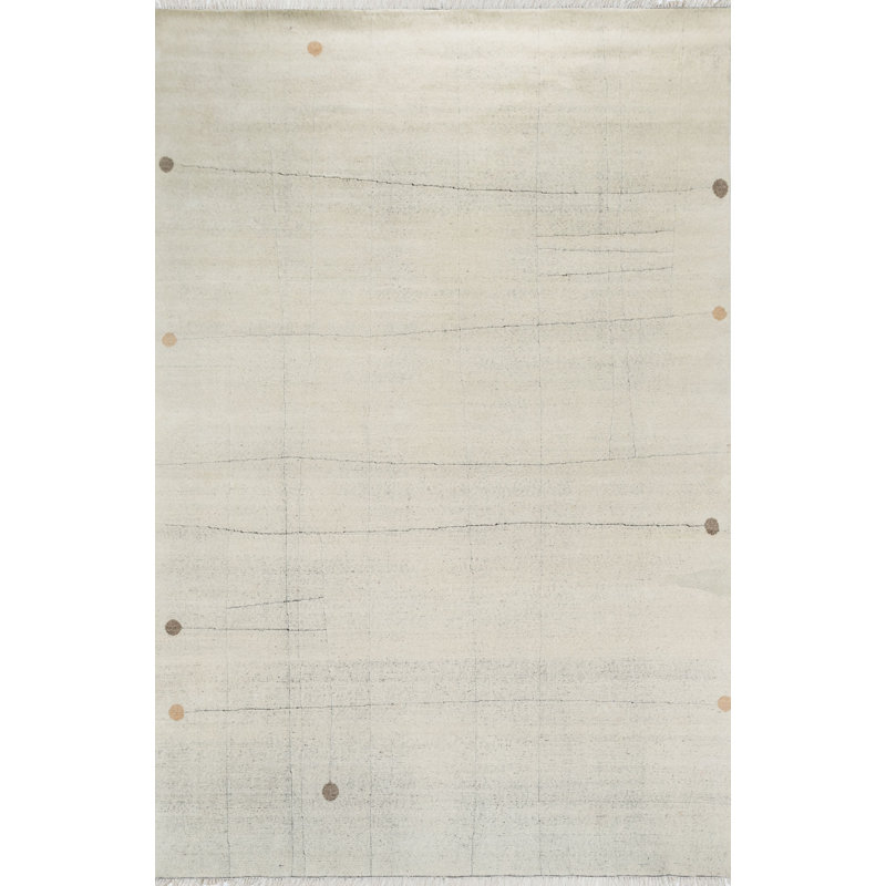 Tapis rectangulaire contemporain en laine noué à la main